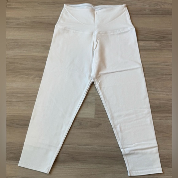 Women's White Cropped Leggings - Picture 2 of 6
